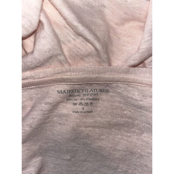 Majestic Filature 4 Linen Stretch 3/4 Sleeve Button Down Top Deluxe Tee shirt - Picture 5 of 5